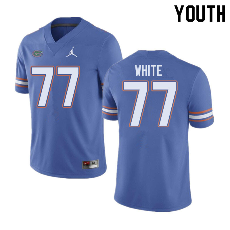 Jordan Brand Youth #77 Ethan White Florida Gators College Football Jerseys Sale-Blue - Click Image to Close